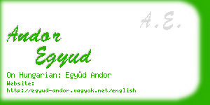 andor egyud business card