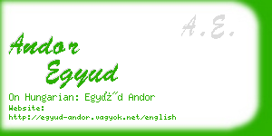 andor egyud business card